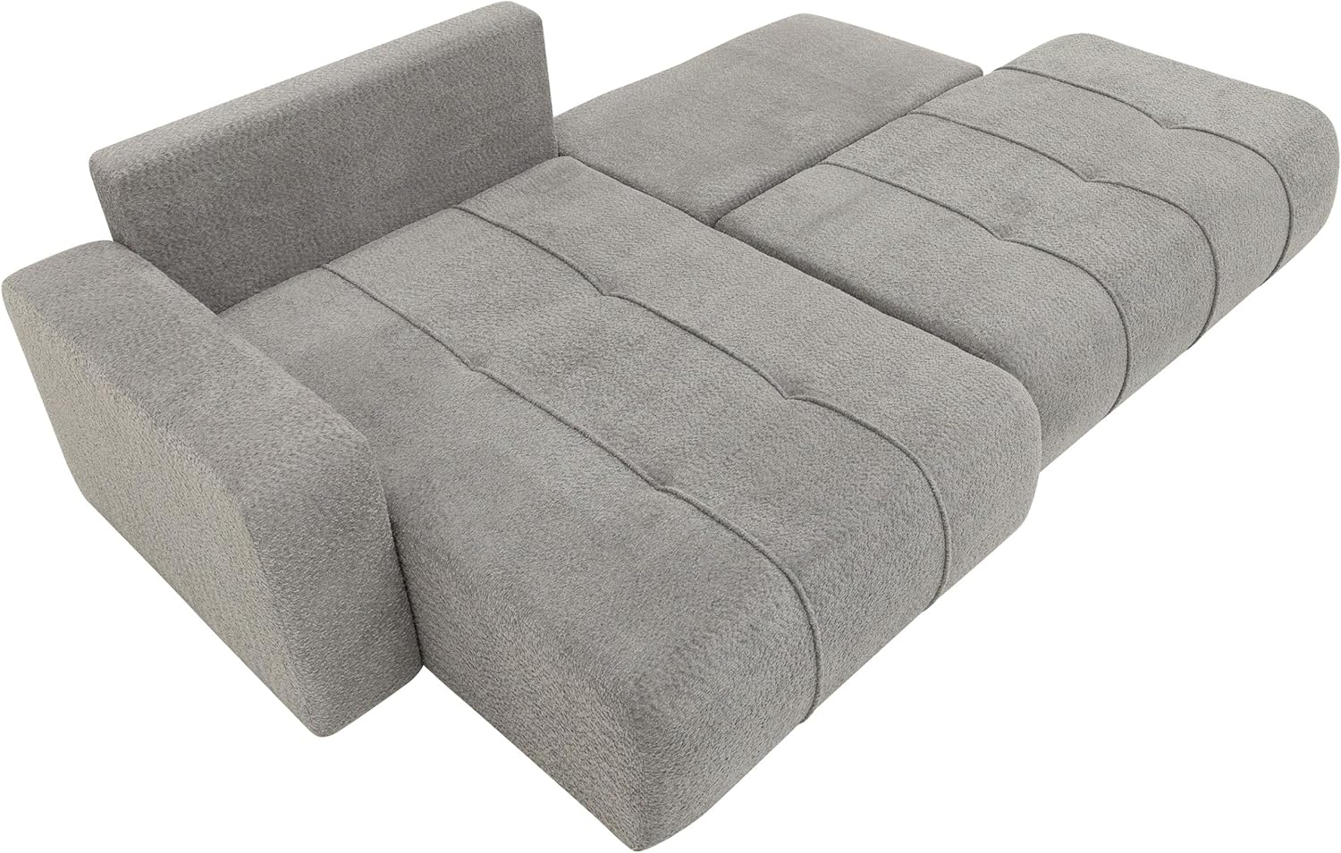 Mirjan24 Ecksofa mit Bettkasten Furyn O, Eckcouch Couch mit Schlaffunktion, Wohnlandschaft, Bettfunktion, Design L-Form Sofa, Stoff Plüsch (Velo 621, Seite: Rechts)