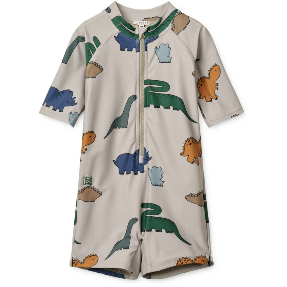 Køb LIEWOOD Dinosaurs / Mist Max Printed Shortsleeve Badeheldragt