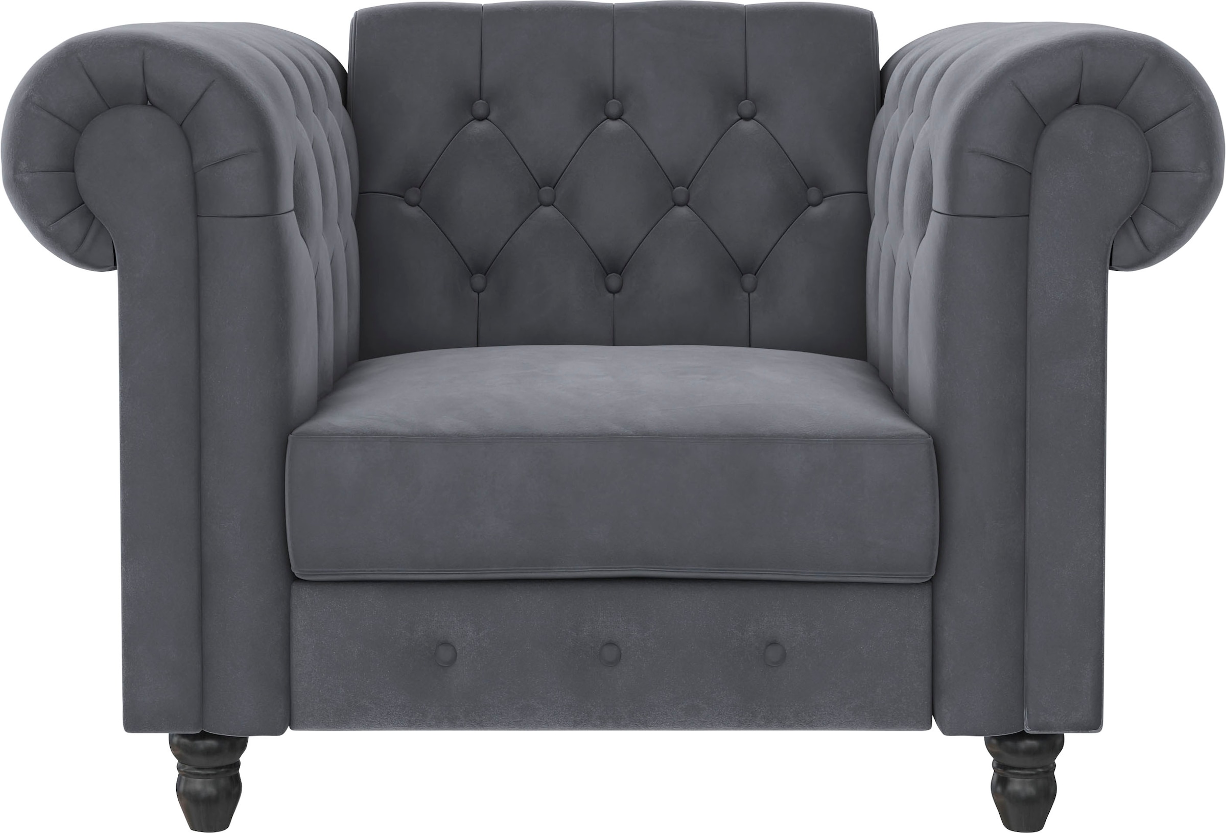 Dorel Home Chesterfield-Sessel »Felix« mit Rückenlehne 3-fach verstellbar, Beine Massivholz, Sitzhöhe 46 cm