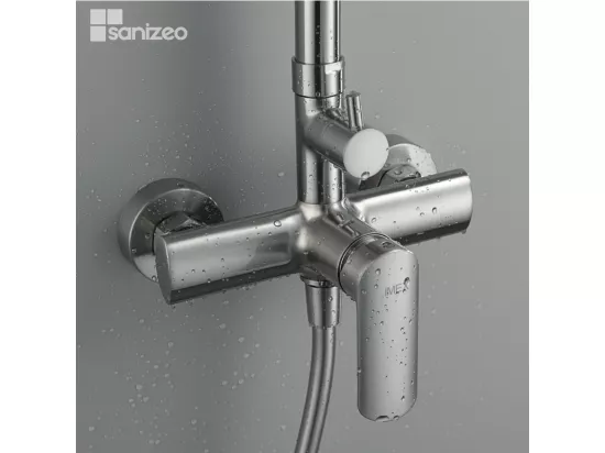 Colonne de Douche anti-calcaire Nickel Brossé IMEX URAL BDG040/NQ
