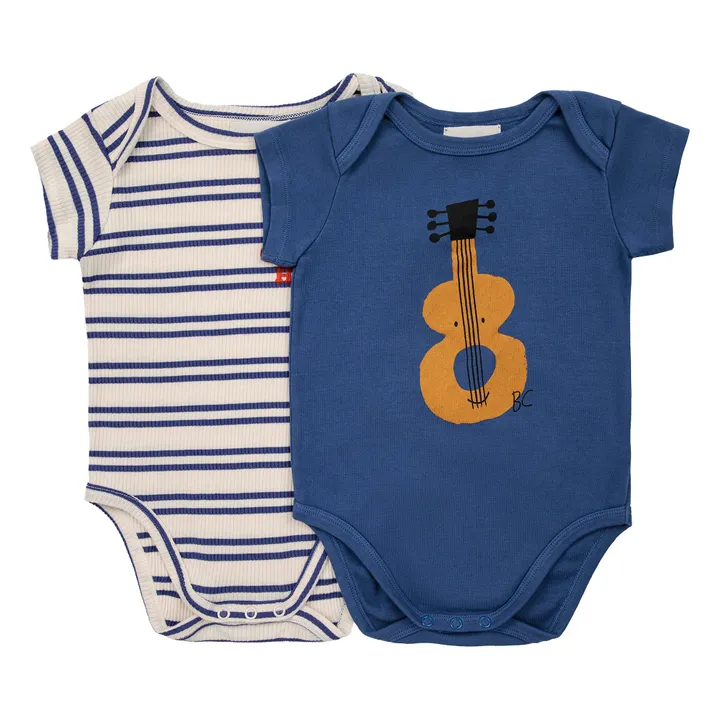 Bobo Choses Lot 2 Bodies Coton Bio Guitare | Bleu