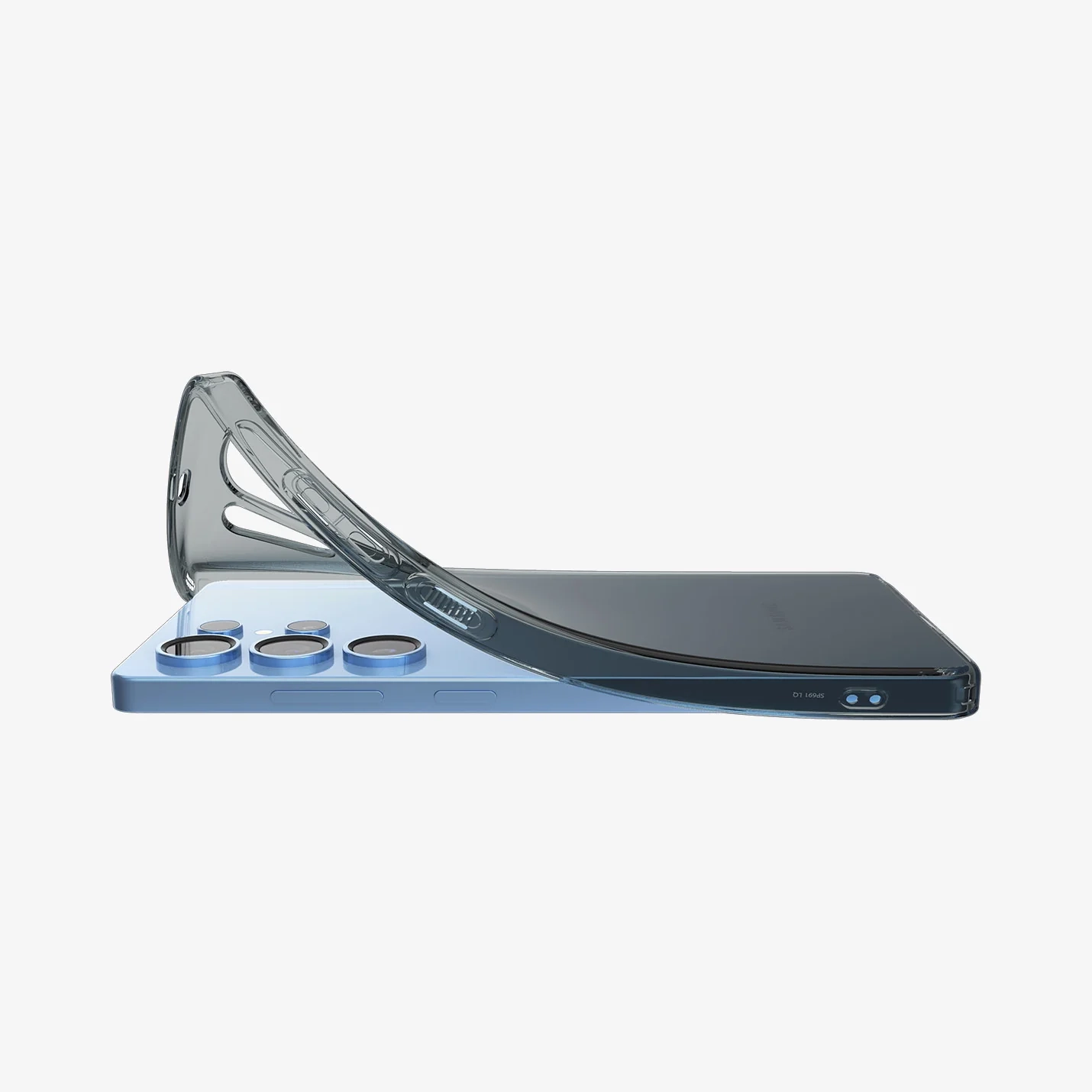 Samsung Galaxy S25 Ultra Liquid Crystal Case Gummi Hülle (ACS08949) - Space Crystal (Grau / Transparent)