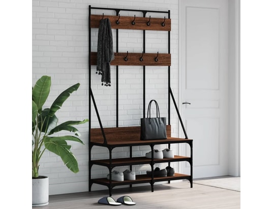 VIDAXL - Penderie Porte-vêtements et rangement des chaussures chêne marron