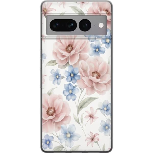 Google Pixel 7 Pro Gjennomsiktig deksel Romantiske blomster