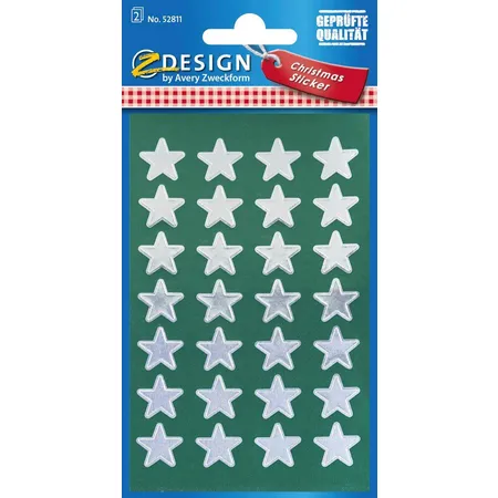 Avery Zweckform Z-Design 52811 Weihnachtssticker, Sterne, 2 Bogen/56 Sticker