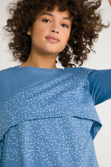 Bellieva-Shirt, Stillfunktion, A-Linie, Punkte, 3/4-Arm