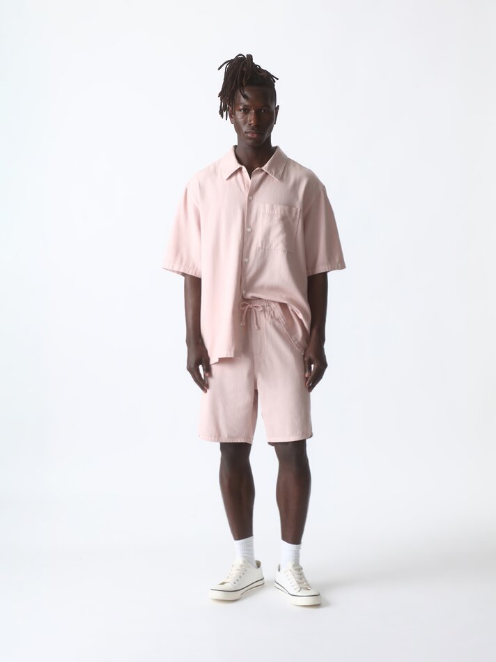 Bermuda de ganga jogger - Rosa