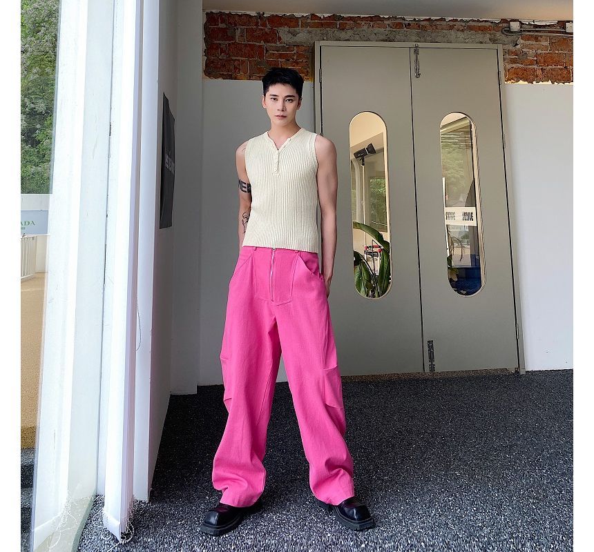 ravewider - Hoge taille effen wijde jeans