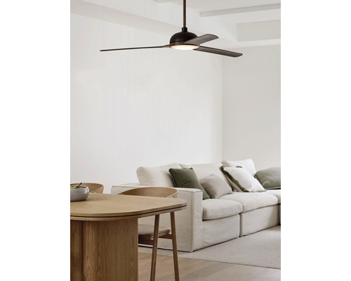 Unione 26W plafondventilator - zonder gloeilamp, 40 dB(A), met afstandsbediening, Ø 142 cm, donker/espresso, zomer- en winterstand