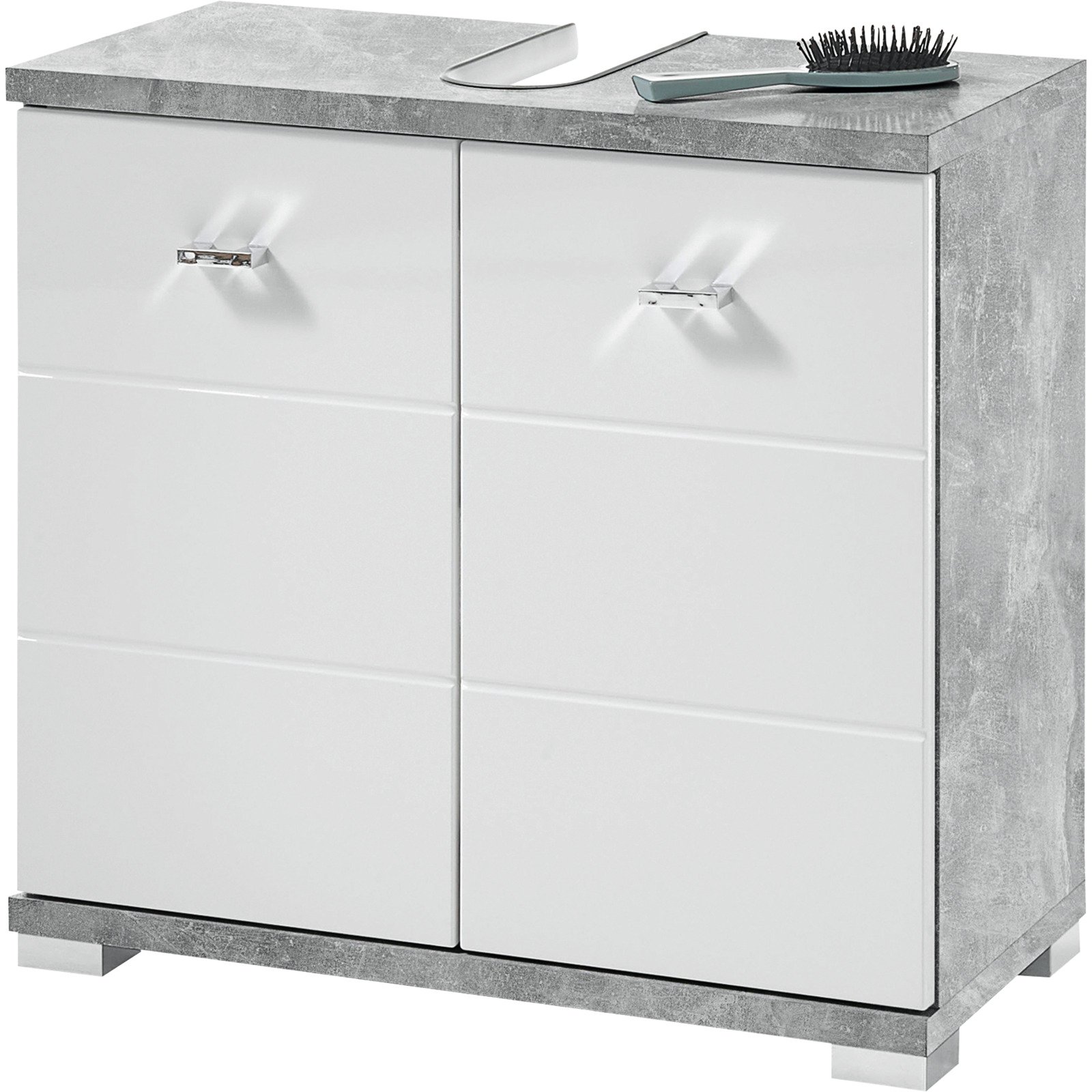 Lavaboy Loop Dekor Beton-Optik Hochglanz weiss 60 x 57 x 31 cm