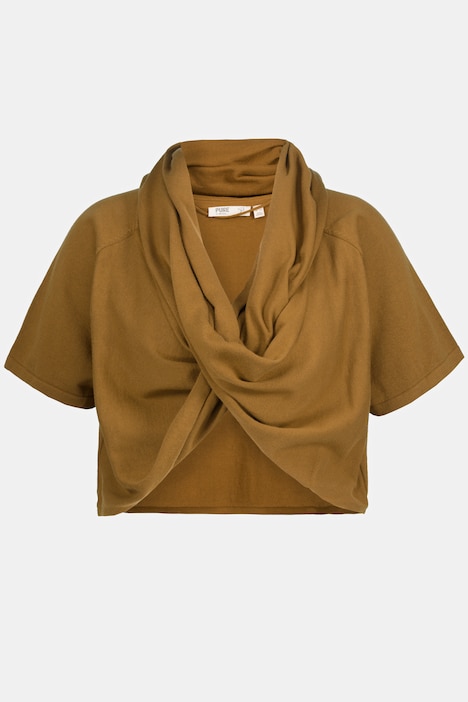 Pullover, Schalkragen, Halbarm, Biobaumwolle