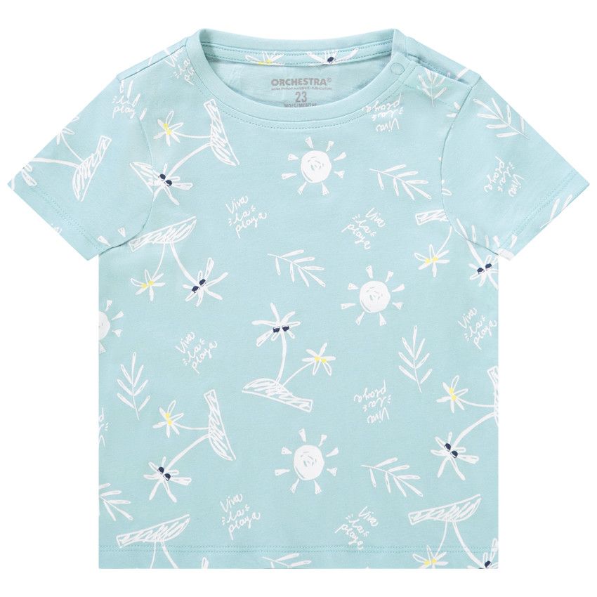 T-shirt manches courtes imprimé fantaisie pour bébé garçon - Bleu