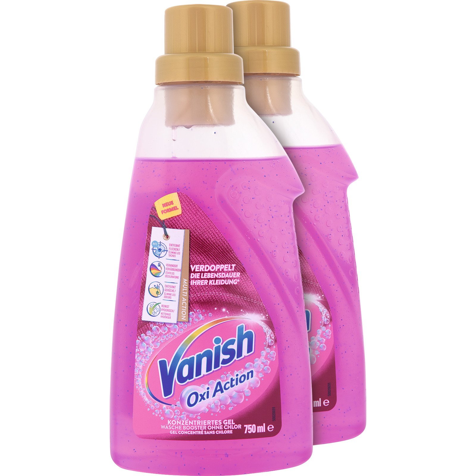 Vanish Oxi Action Fleckenentferner Gel Farbsicher 2 x 750 ml