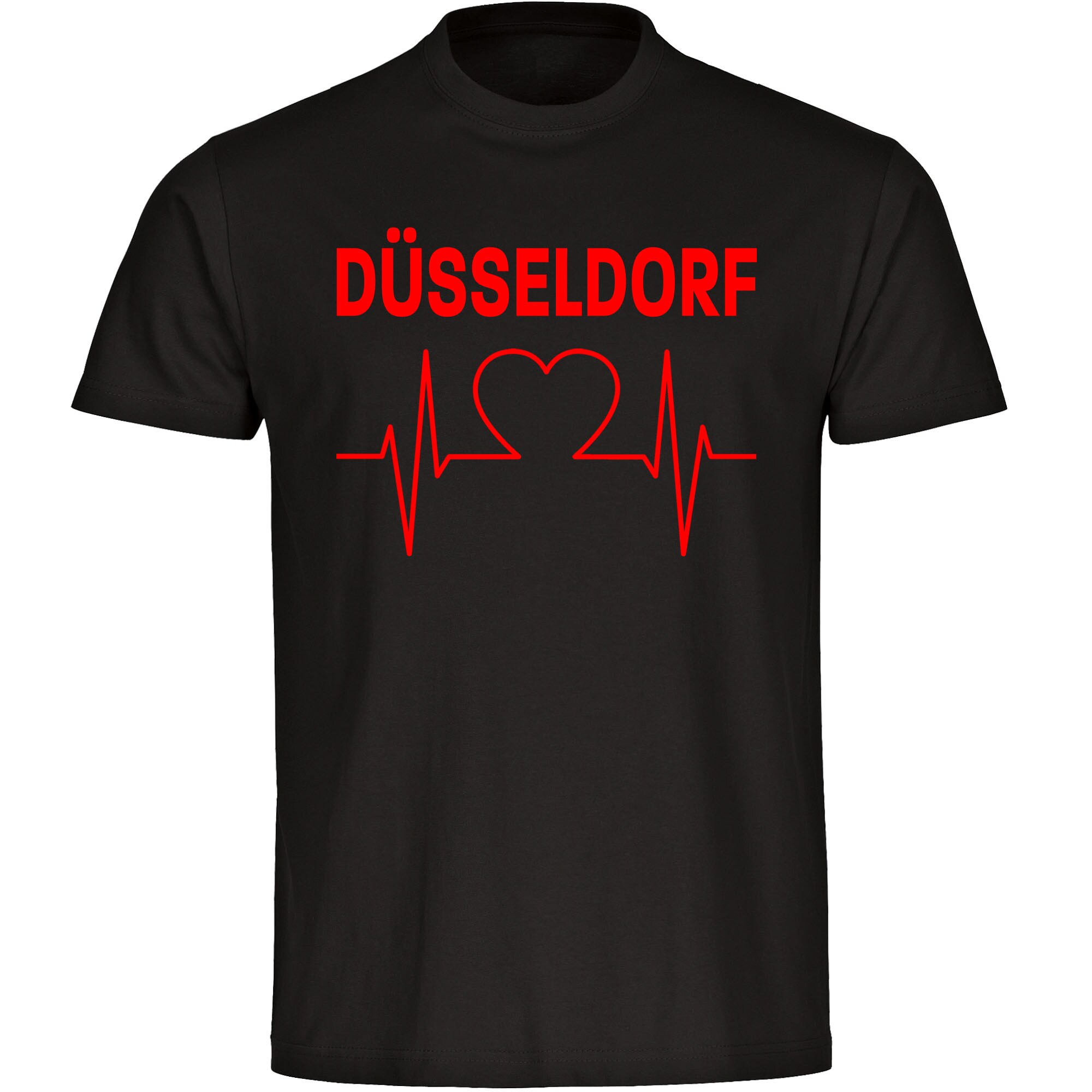 multifanshop® Kinder T-Shirt - Düsseldorf - Herzschlag - Druck rot