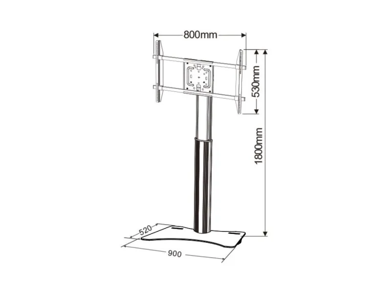 TECHly ICA-TR39 TV-fod 81,3 cm (32) - 177,8 cm (70) Gulvstativ, Kan roteres