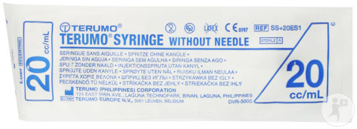 Terumo Seringue Sans Aiguille 20ml Eccentric Luer Slip 1 Pièce