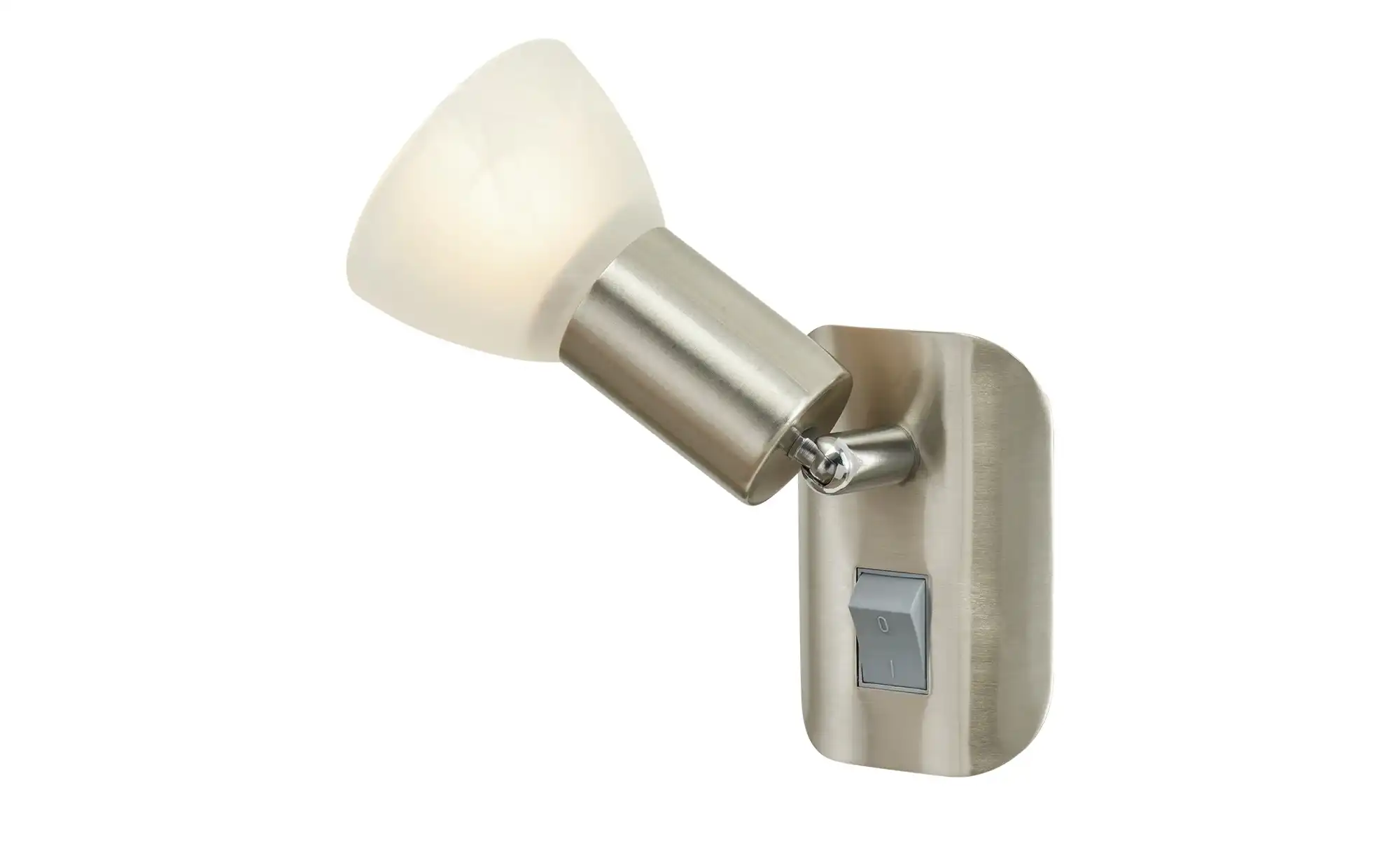 Steckerleuchte, 1-flammig, Nickel-matt/ Alabaster Gals