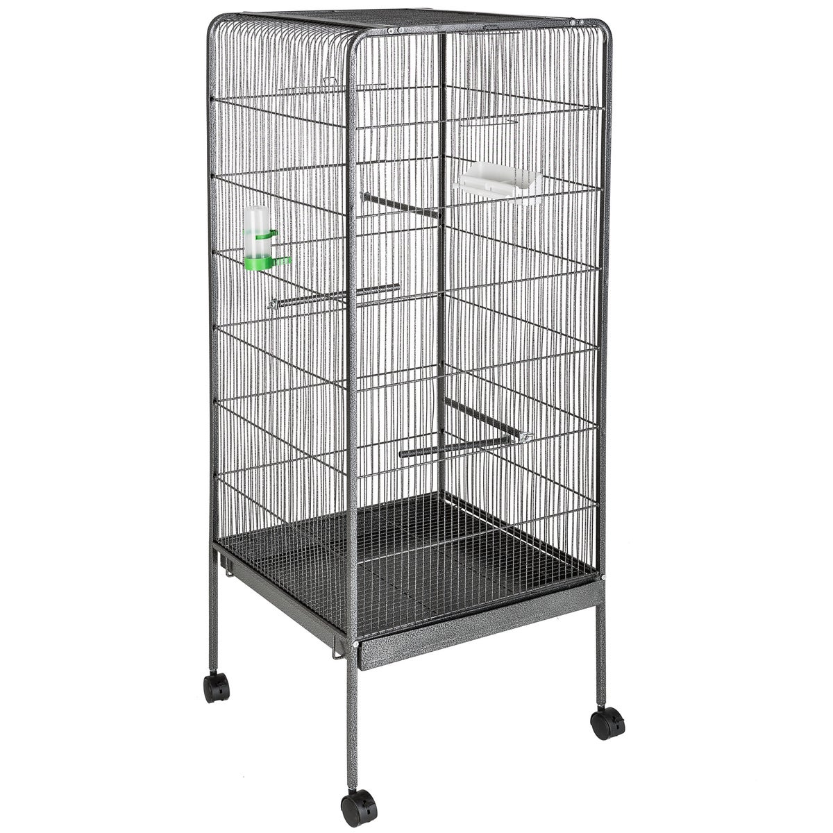 Tectake vogelkooi in hamerslaglook 54 x 54 x 114,5 cm