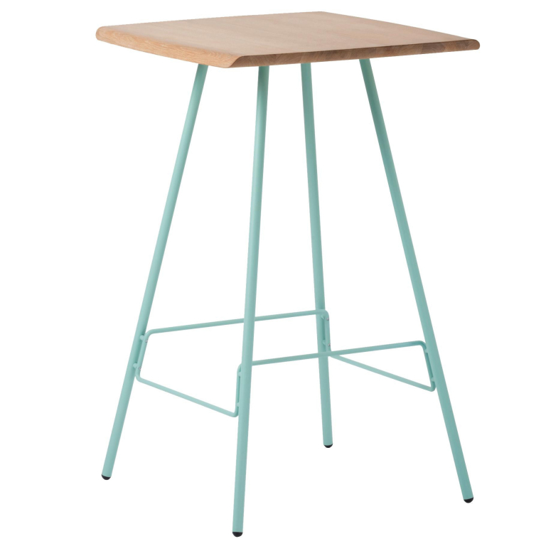 Gazzda Leina bar tafel 70x70 natural, groen onderstel