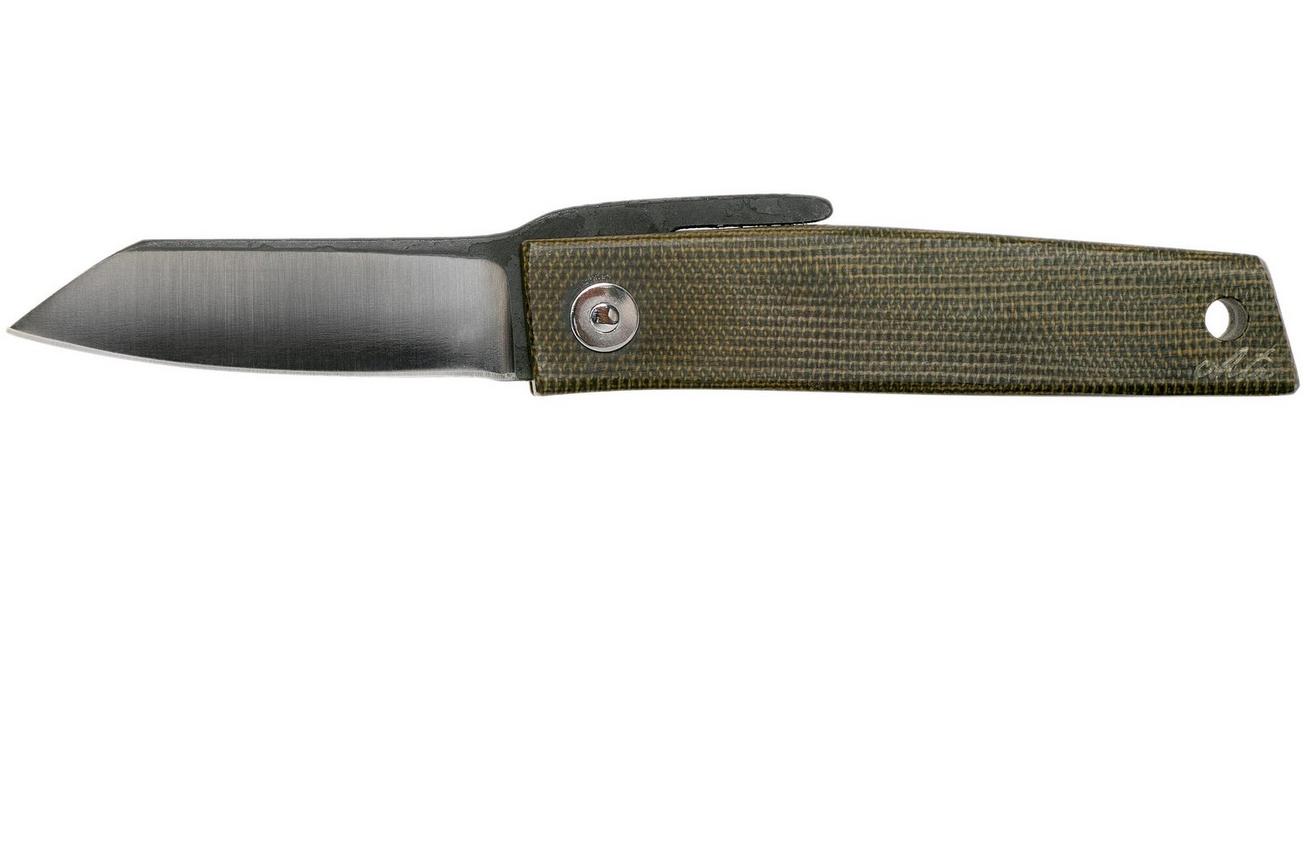 Ohta FK5 Higonokami-zakmes, Green Canvas Micarta
