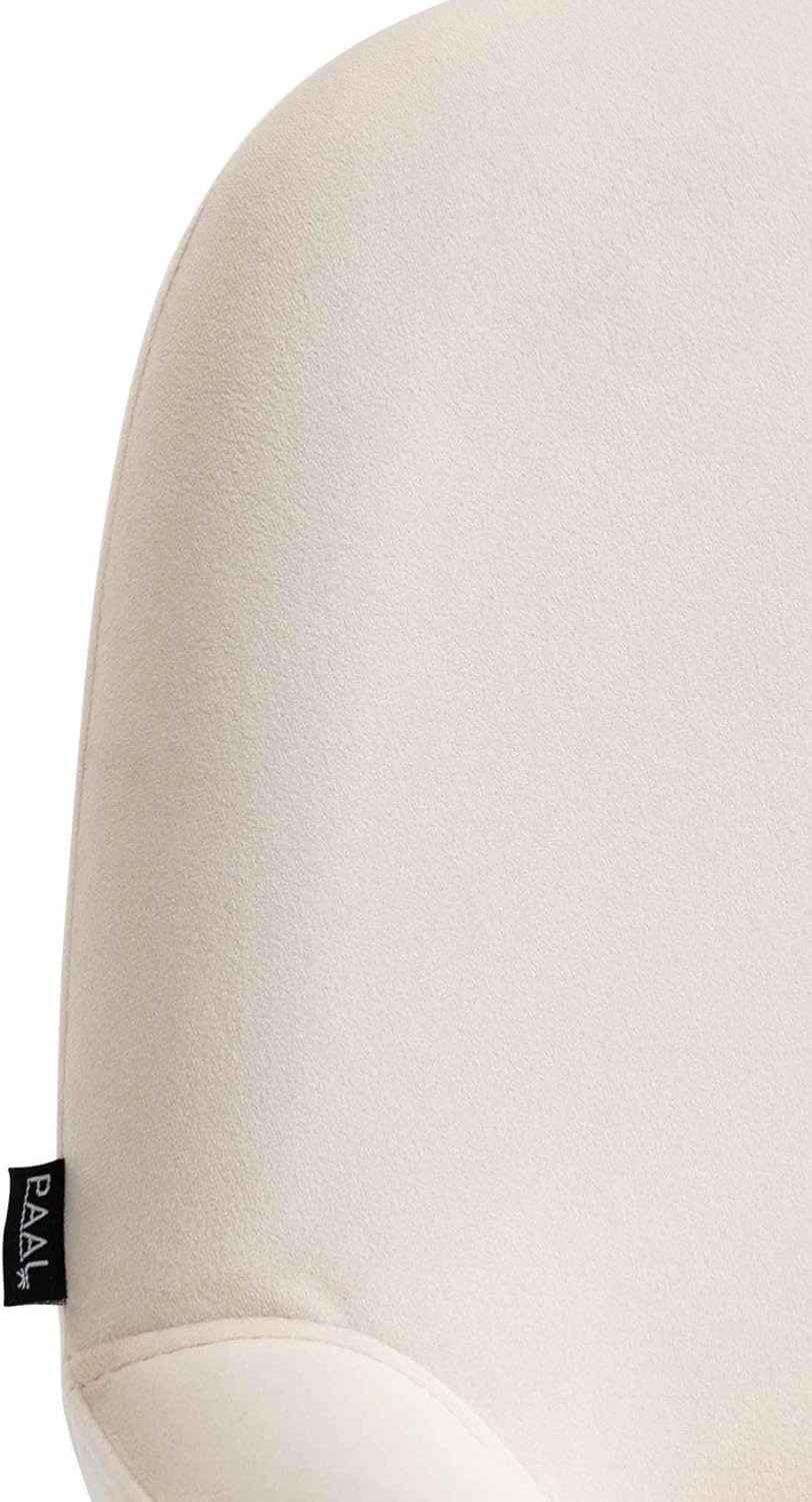 CLP 2er Set Barhocker Braga Samtbezug Gold-Gestell I höhenverstellbar und 360 drehbar I moderner Barstuhl mit Fußstütze für Küche und Bar, Farbe:Creme