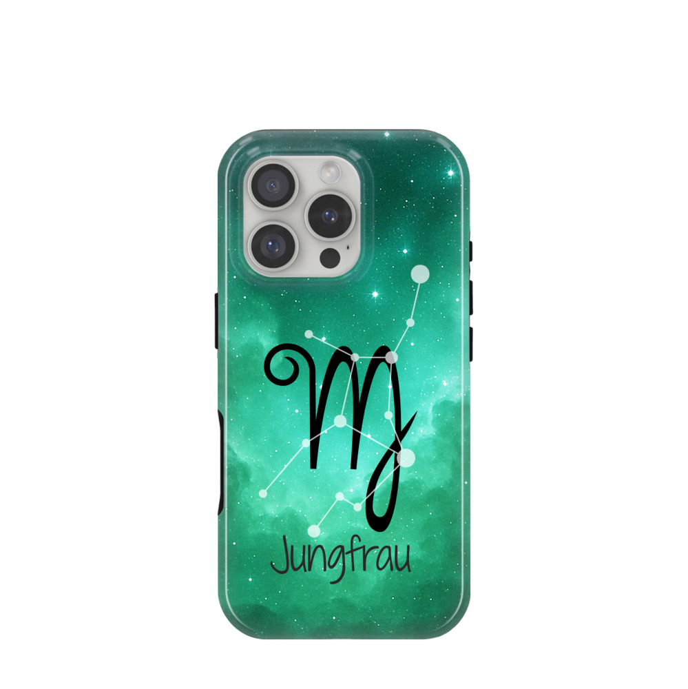 iPhone 16 Pro Hybrid (Kunststoff / Gummi) Hülle Jungfrau 2 - Grün
