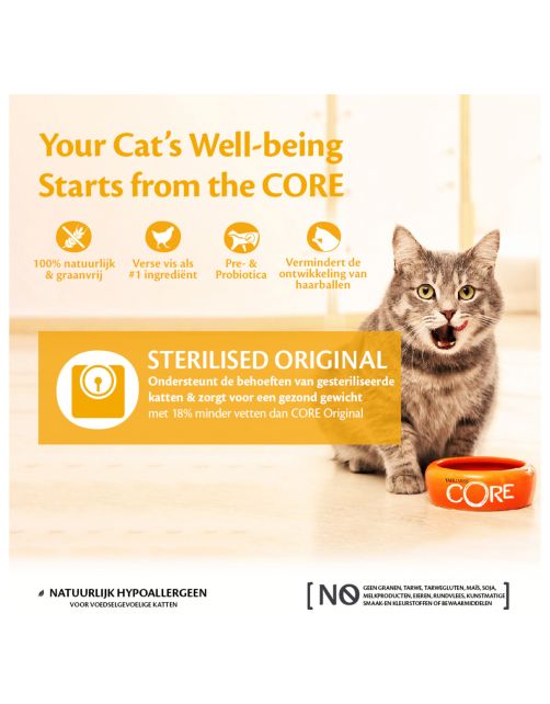 Wellness Core Grain Free Cat Sterilised Kip&Kalkoen - Kattenvoer