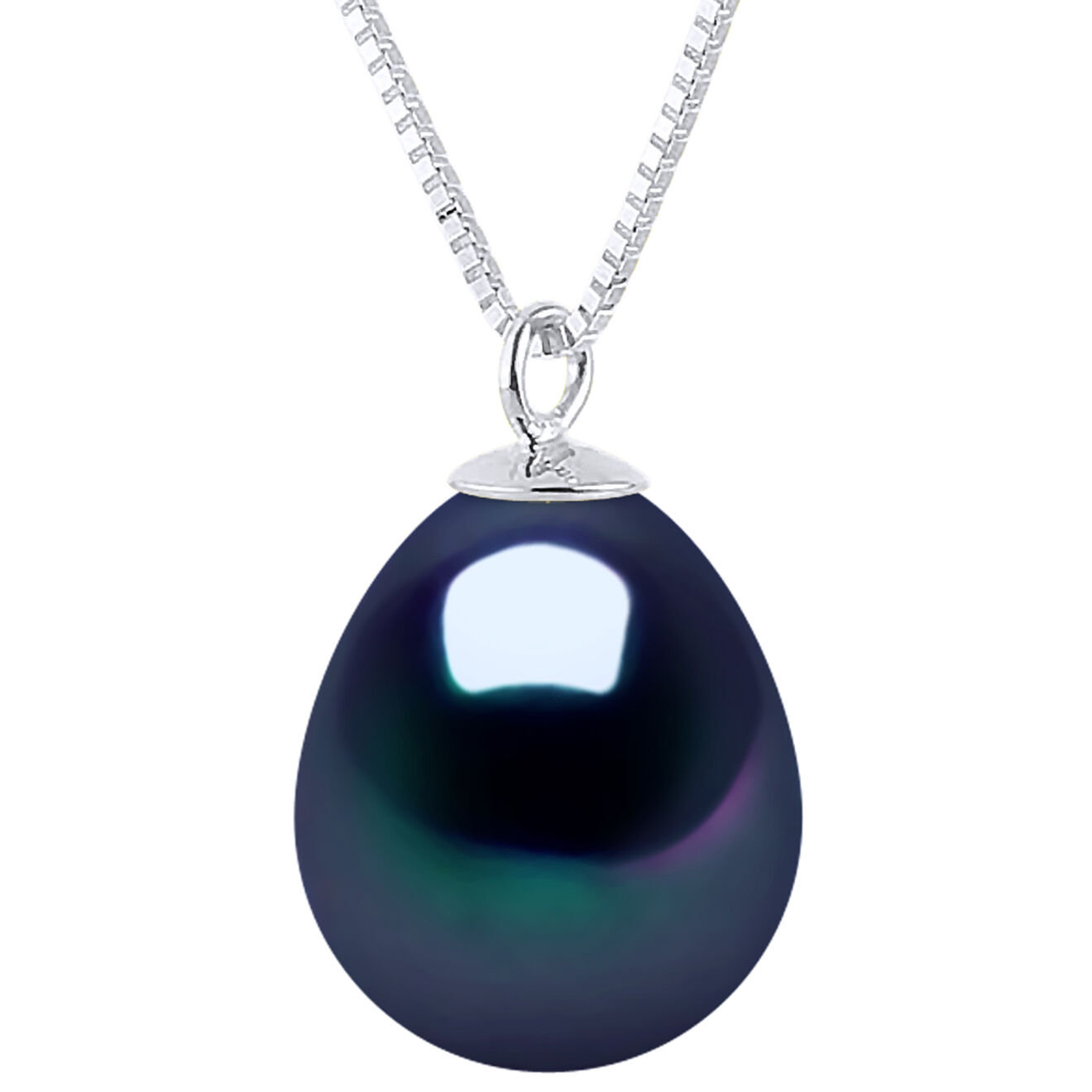 Pearl Addict Collier Argent & Perle d'Eau Douce noire