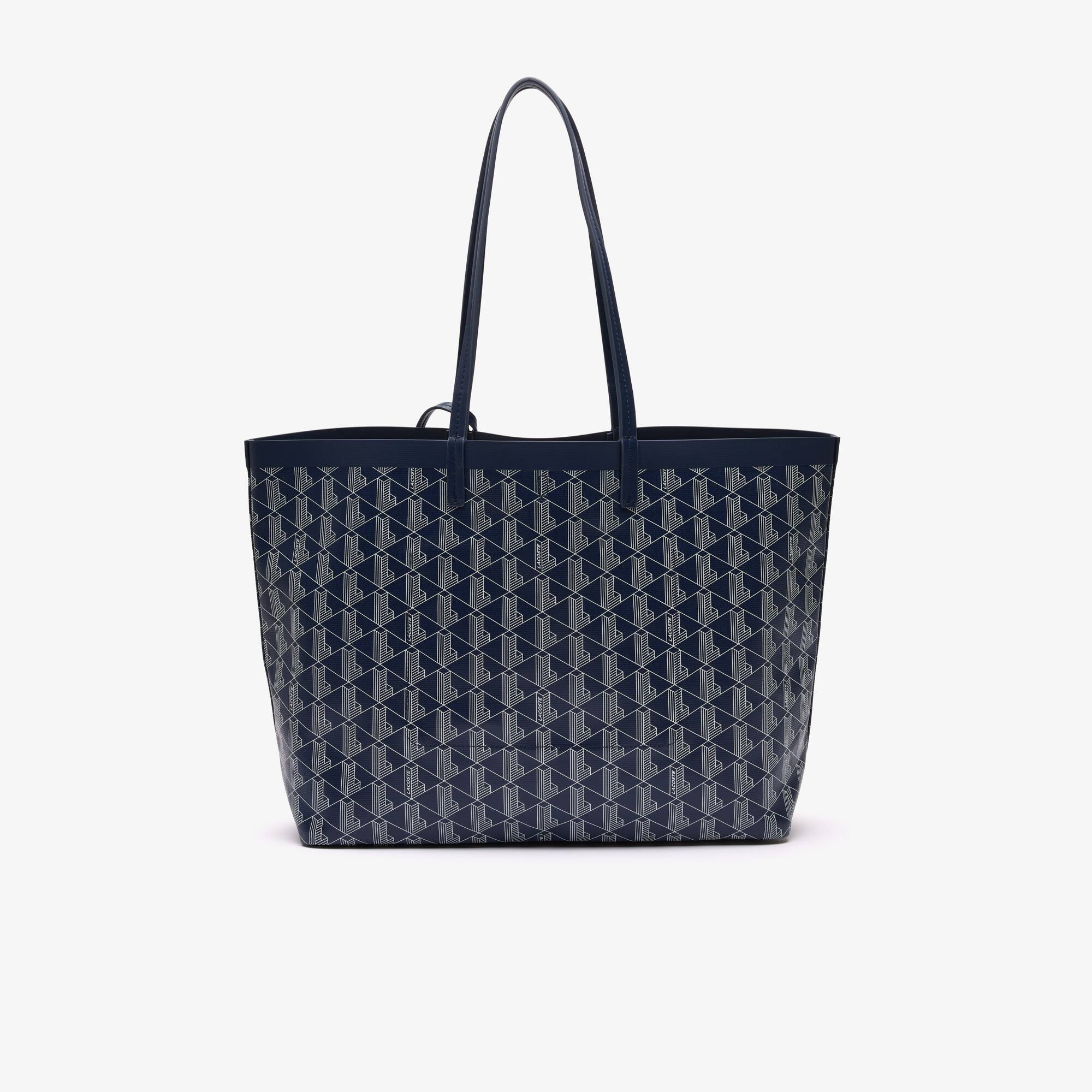 Sac cabas Zely moyen monogramme en toile enduite Sacs à main & Cabas - Bleu - Lacoste - Femme