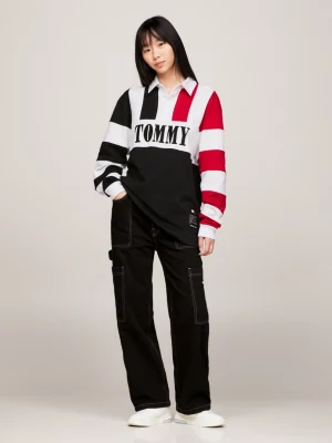 Polo de rugby Tommy Remastered com listras para ambos os sexos