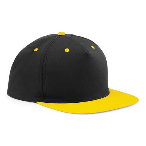 Boné/Viseira Beechfield Snapback, 2 cores, 5 painéis (pacote com 2)