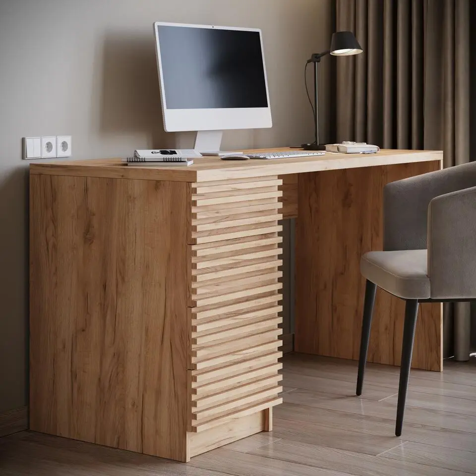 Meubella - Bureau Bergamo - Eiken - 140 cm