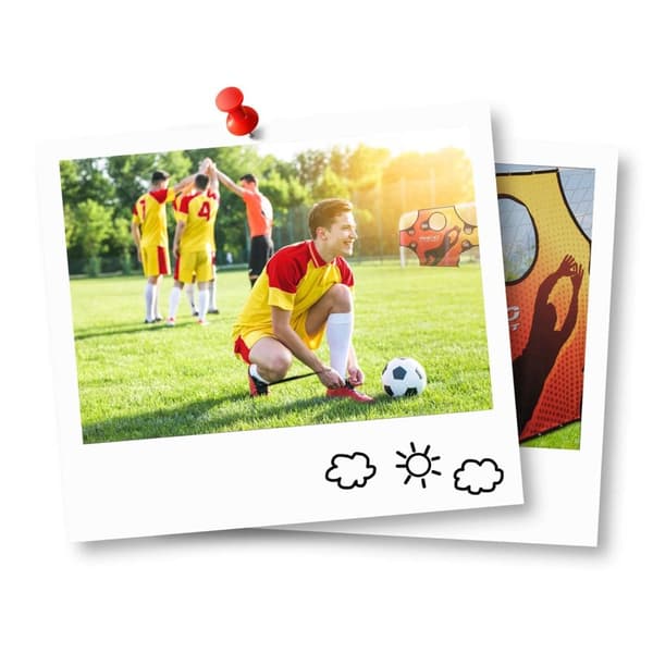 Stort fotballmål for utendørslekDette store fotballmålet tilbyr timevis med underholdning for deg og dine kjære i frisk luft.Størrelse: 245 x 155 x 80