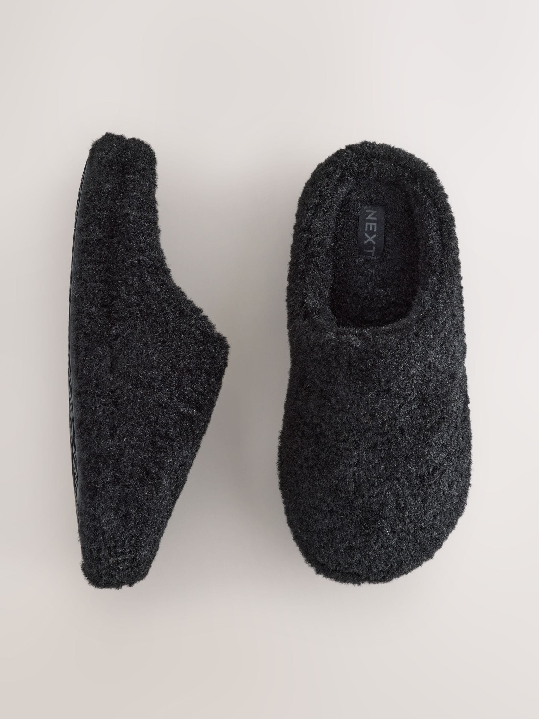 Zwart - Pantoffels met imitatiebont