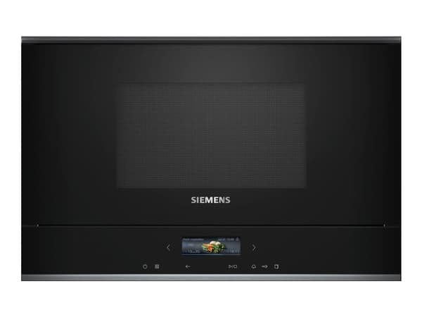 Siemens iQ700 BF722L1B1 - Mikrobølgeovn - innebygd - 21 liter - 900 W - svart/rustfritt stål