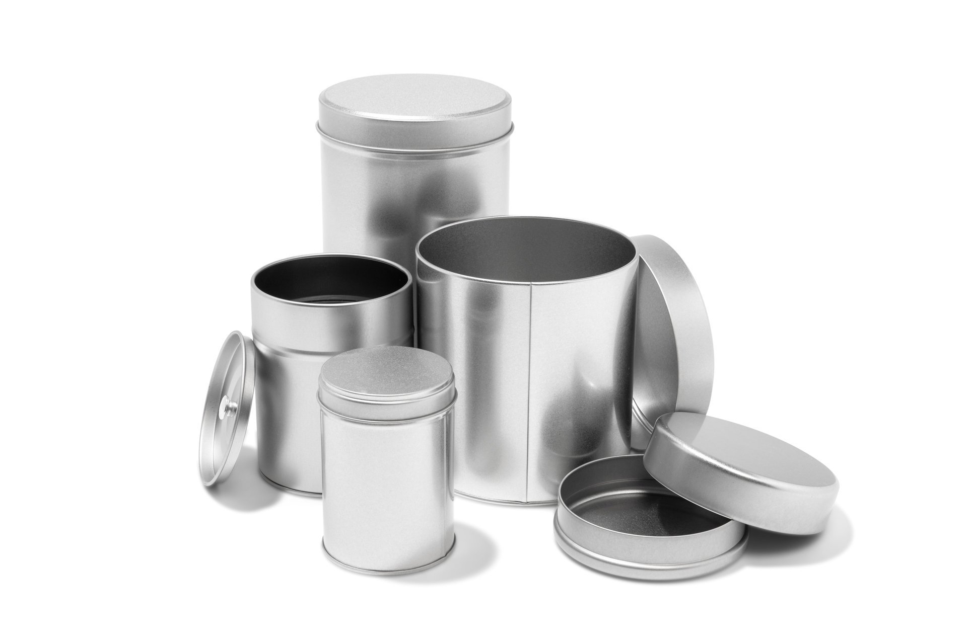 Weißblechdose rund, silber
