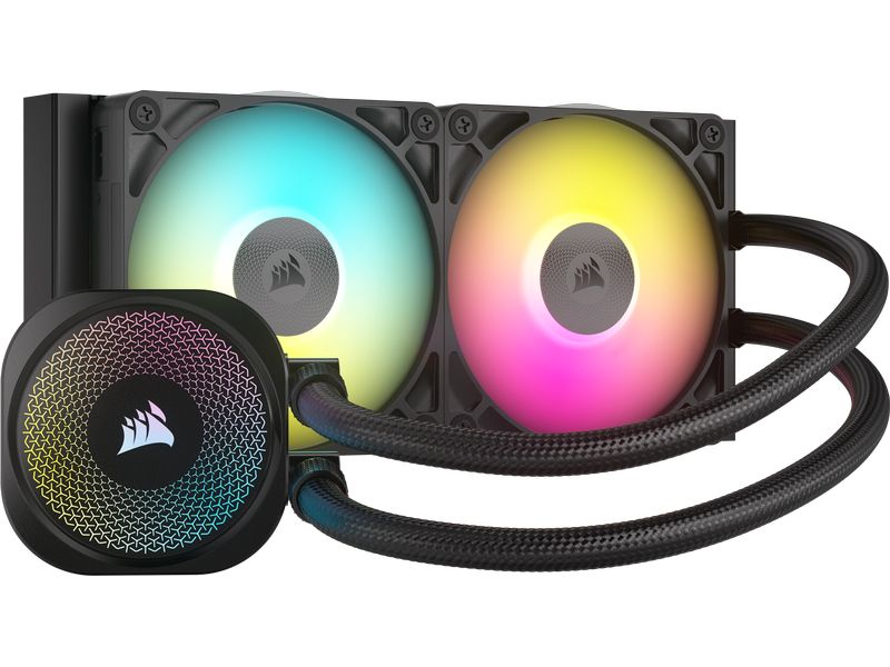 Corsair Wasserkühlung ICUE Link Titan 240 RX RGB Weiss CPU-Flüssigkeitskühler mit RX120 RGB-Lüftern