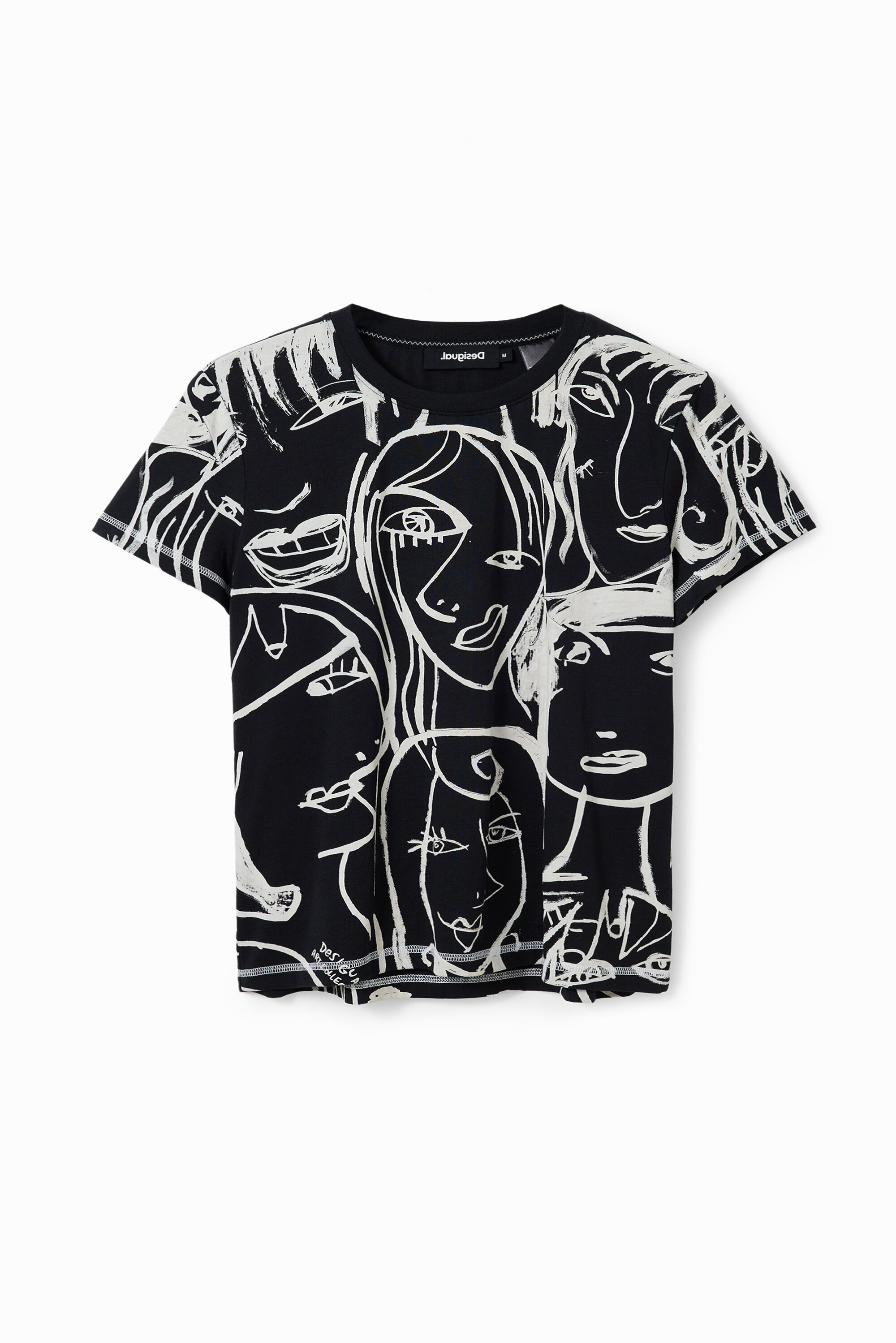 T-shirt visages contraste