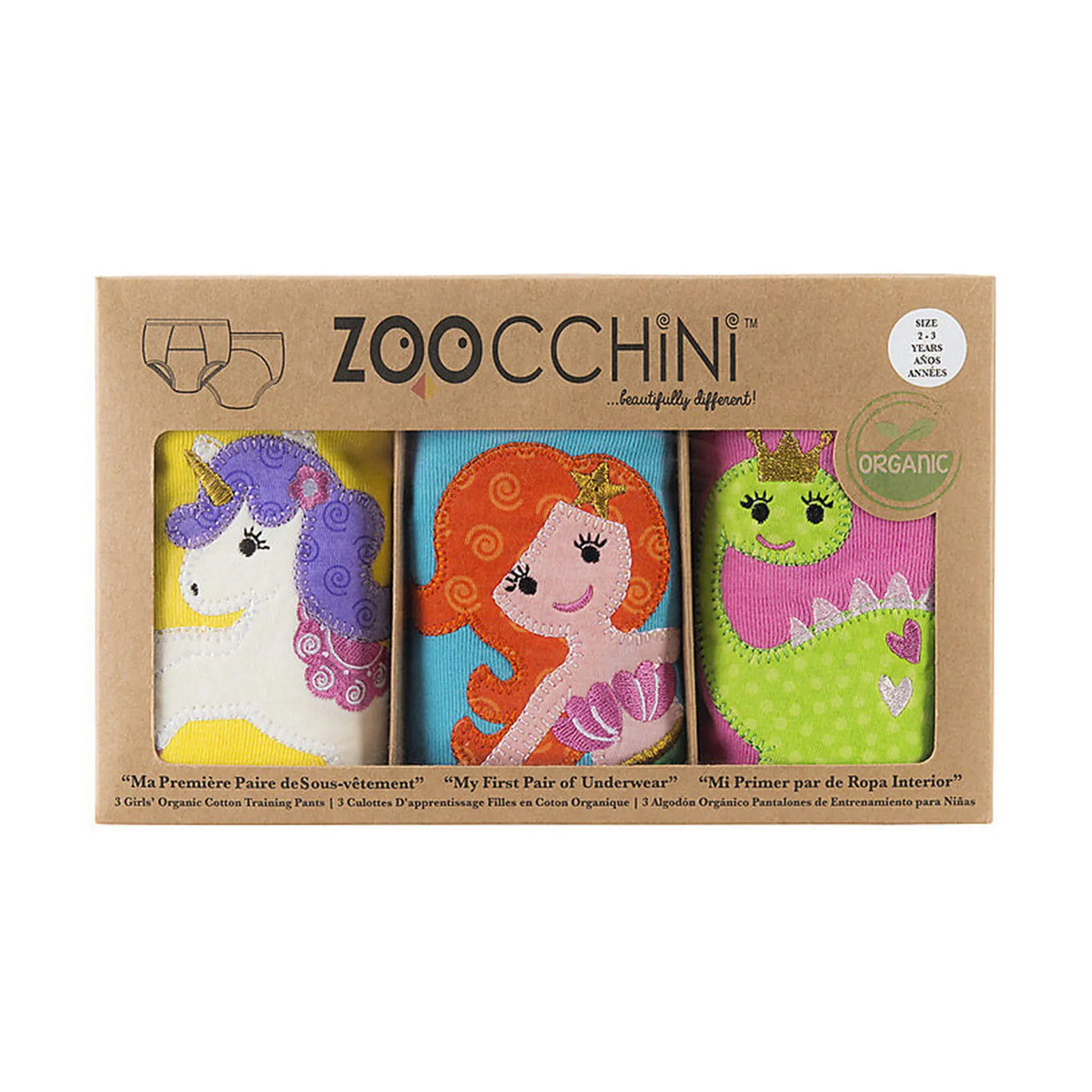 Zoocchini Culotte d'Entrainement Paquet de 3 pour 2-3ans