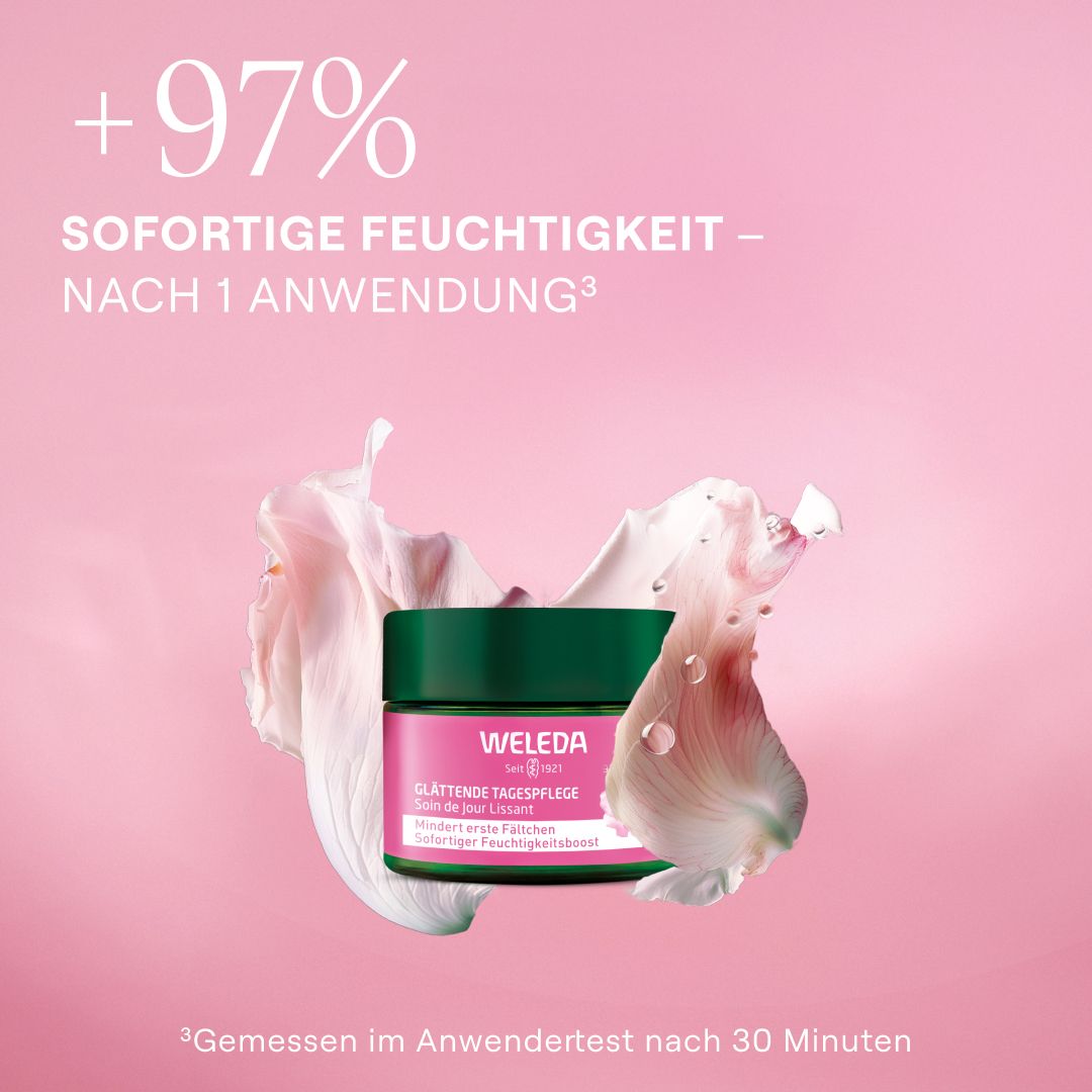 Weleda Glättende Tagespflege Wildrose & Weißer Tee - Sofortiger Feuchtigkeitsboost