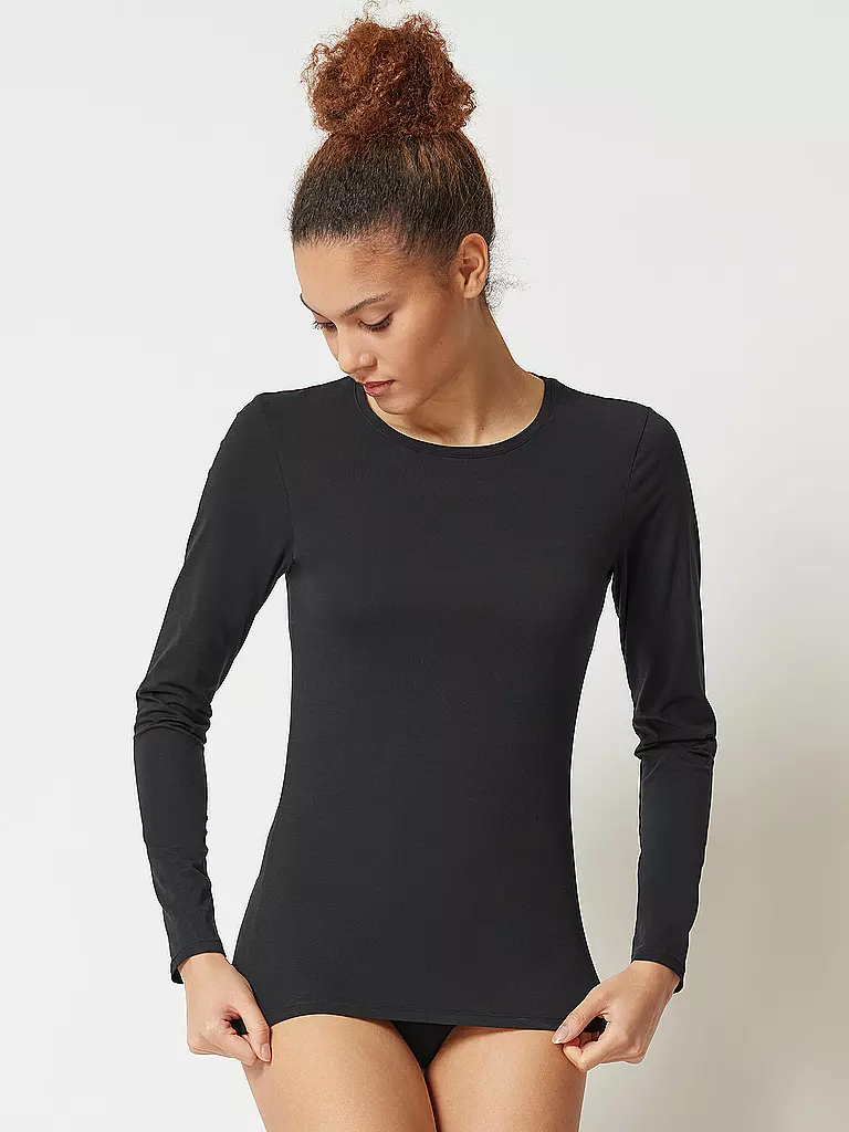 SKINY Langarmshirt COTTON ESSENTIALS schwarz