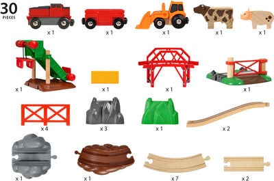 BRIO 33984 Batteridrevet Godstog Bondegård 30 deler