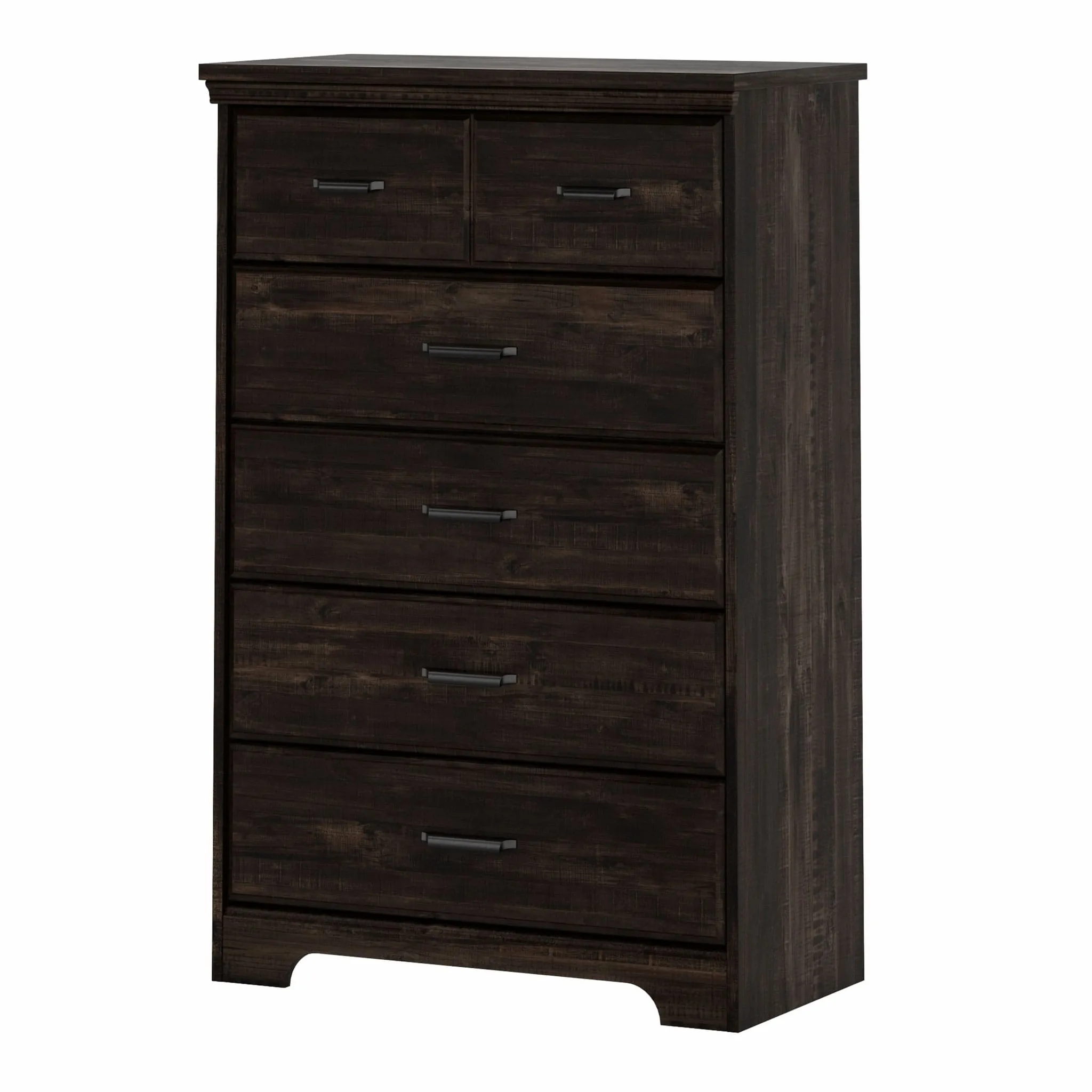 South Shore Commode 5 Tiroirs - Versa Noir Antiqué