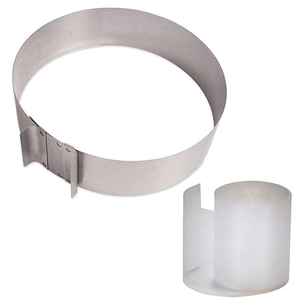 Lot cercle extensible en inox et rouleau bandes pour cercles 8 cm Math
