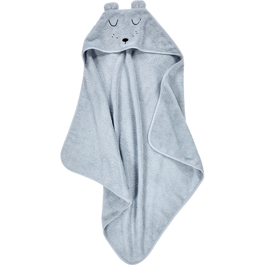 Alvi® Frottier-Set Kaputzenbadetuch & Waschhandschuh hellblau