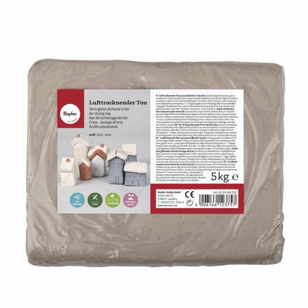 Argile séchant à l'air de 5 kg couleur blanc