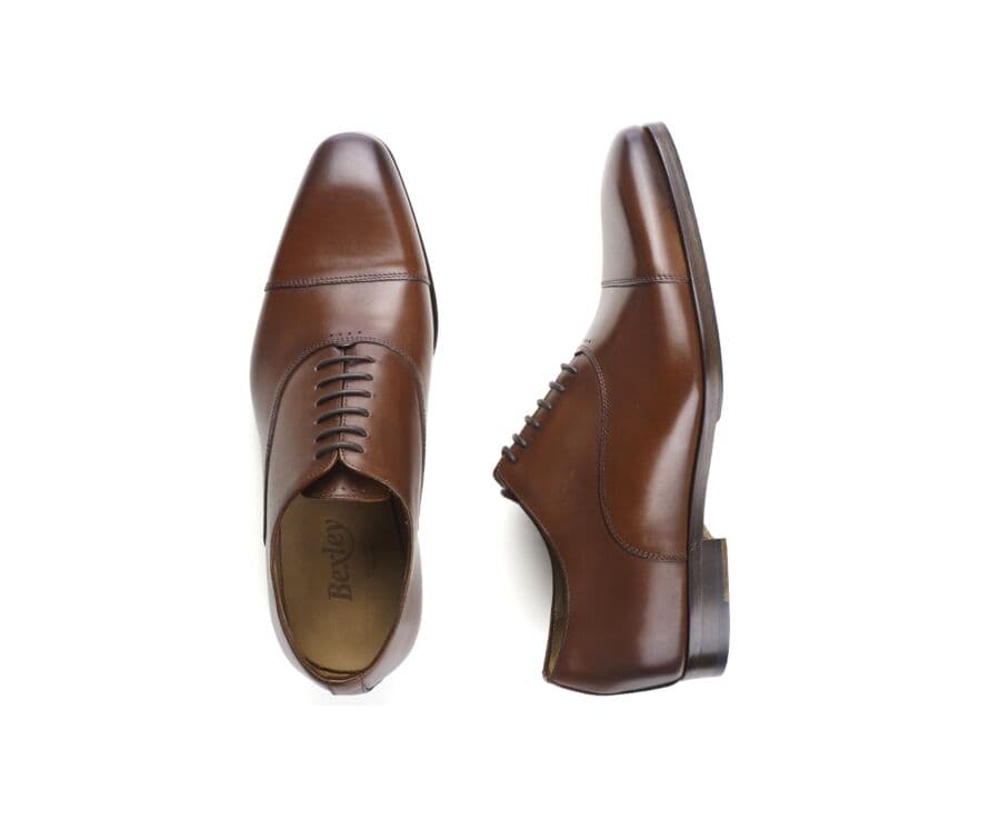 Richelieu Châtaigne patiné homme semelle cuir avec patin gomme - SPEZIA II PATIN