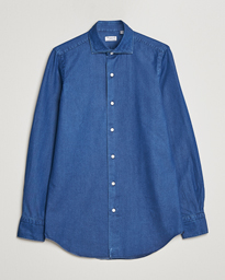 Finamore Napoli Milano Slim Denim Shirt Dark Indigo