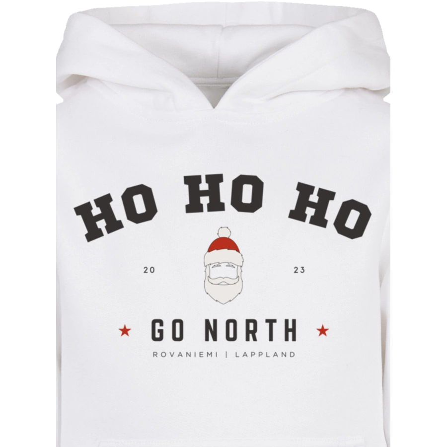 F4NT4STIC Basic Kids Hoodie Ho Ho Ho Santa Claus Weihnachten weiß