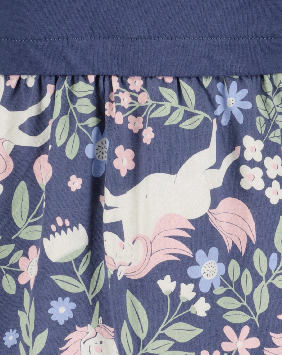 Kurzarmkleid FLOWER UNICORNS in blau